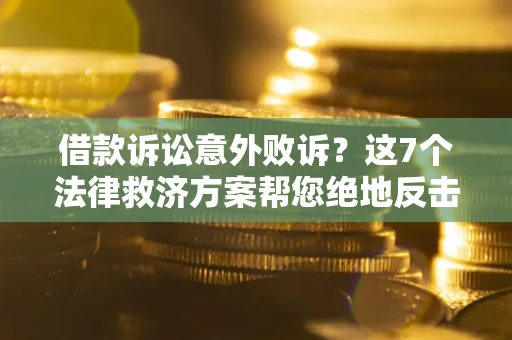 武汉借款诉讼意外败诉？这7个法律救济方案帮您绝地反击！