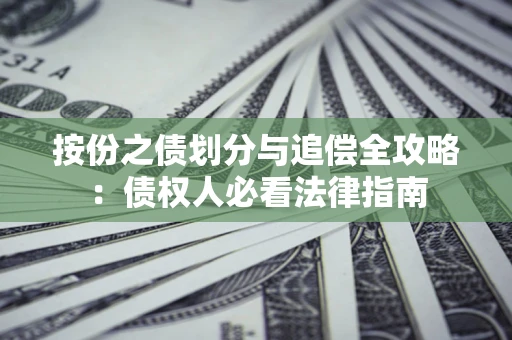 武汉按份之债划分与追偿全攻略：债权人必看法律指南