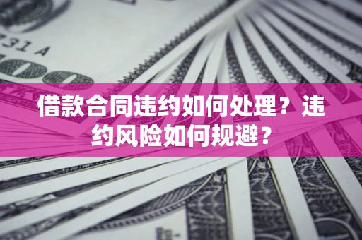 武汉借款合同违约如何处理？违约风险如何规避？